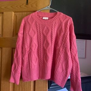 Pink lily knit sweater